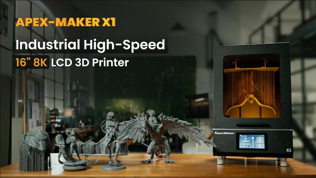[视频] Apex-maker X1：工业高速16英寸8K LCD光固化3D打印机