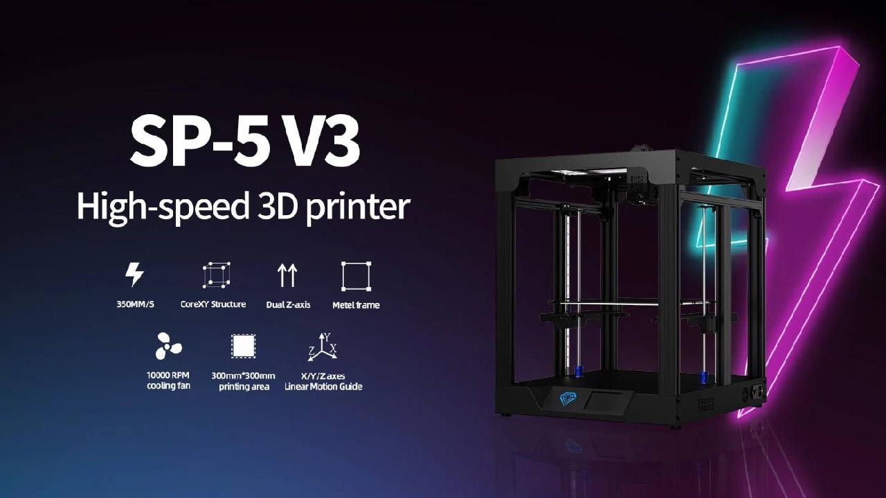 [视频] TwoTrees SP-5 V3 CoreXY高速3D打印机