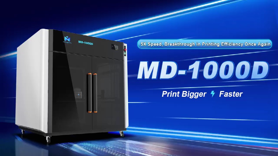 [视频] MINGDA MD-1000D大幅面高速双挤出机3D打印机
