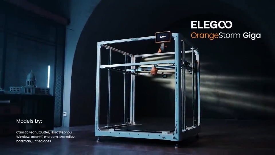 [视频] ELEGOO OrangeStorm Giga：超大容量快速FDM 3D打印机