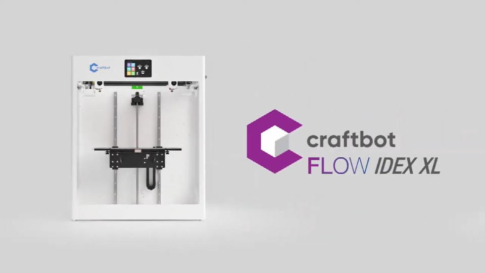 [视频] Craftbot FLOW IDEX XL：大幅面双挤出FDM 3D打印机 支持可溶性材料